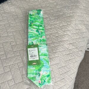 Mens Lilly Pulitzer Vibrant Green and Pink Tie